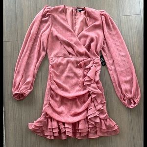 Express Pink Mini Ruffled dress! NWT